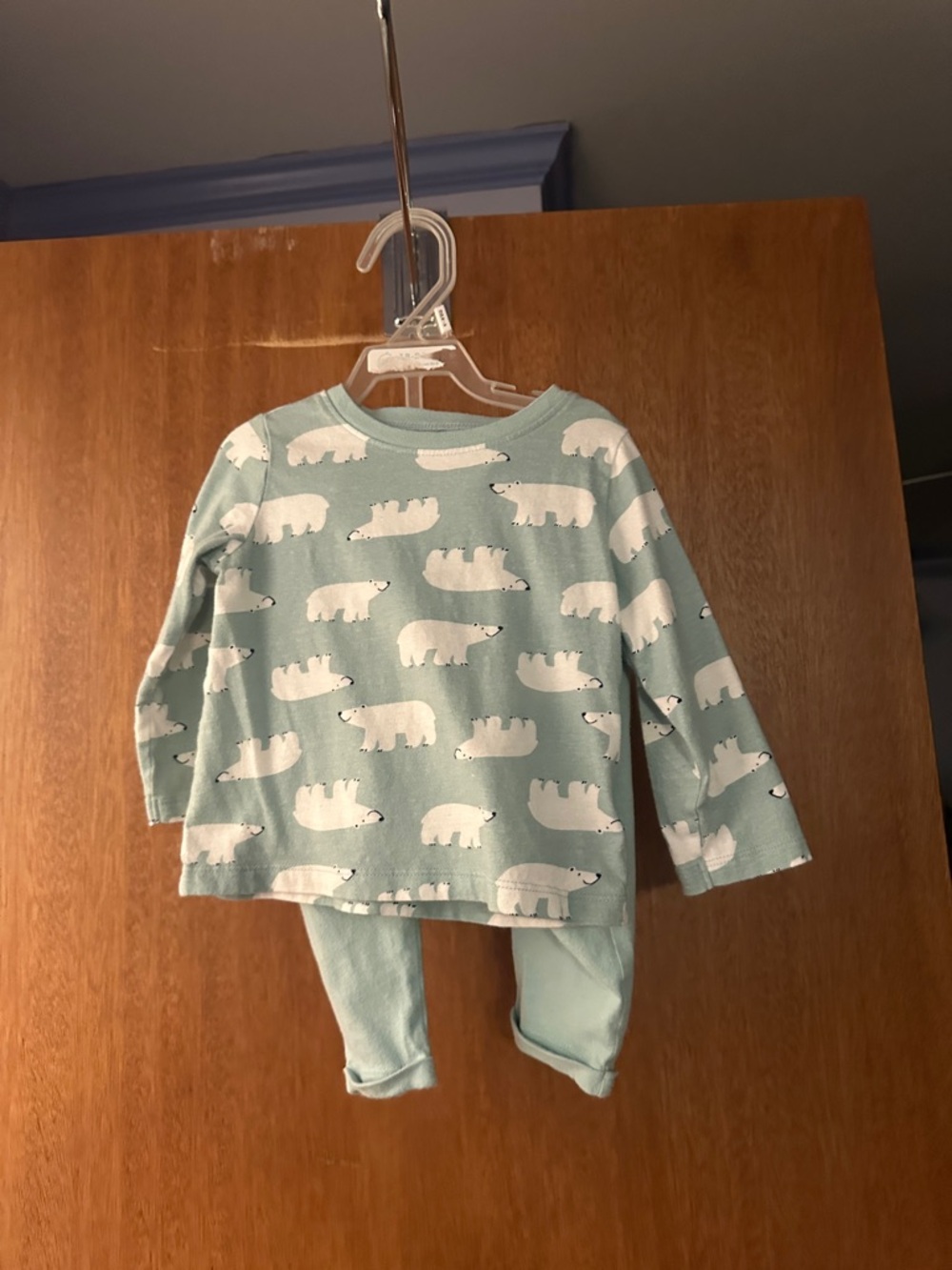 Old Navy Light Blue Polar Bear Kids Pajama Set